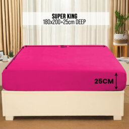 Aspire Homeware Pink Fitted Sheet-(25Cm) Deep Hotel Quality -Breathable Fitted Bed Sheets Super King (L)200Cm X (W)180Cm - thumbnail 7