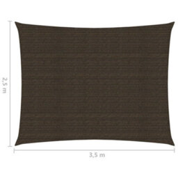 Berkfield Sunshade Sail 160 G/m2 Brown 2.5X3.5 M Hdpe - thumbnail 6