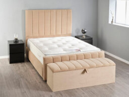 Divan Base Direct Altair Ottoman Storage Box 3Ft Single - Plush Velvet Beige - thumbnail 8