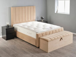 Divan Base Direct Altair Ottoman Storage Box 3Ft Single - Plush Velvet Beige - thumbnail 2