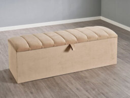 Divan Base Direct Altair Ottoman Storage Box 3Ft Single - Plush Velvet Beige - thumbnail 1