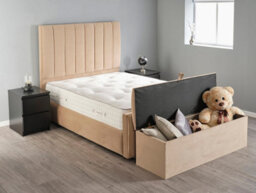 Divan Base Direct Altair Ottoman Storage Box 3Ft Single - Plush Velvet Beige - thumbnail 4