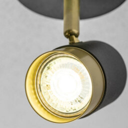 CGC Lighting Cgc Orio Black And Brushed Gold Single Gu10  Adjustable Ceiling Spot Light - thumbnail 3
