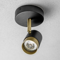 CGC Lighting Cgc Orio Black And Brushed Gold Single Gu10  Adjustable Ceiling Spot Light - thumbnail 2