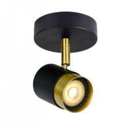 CGC Lighting Cgc Orio Black And Brushed Gold Single Gu10  Adjustable Ceiling Spot Light - thumbnail 4