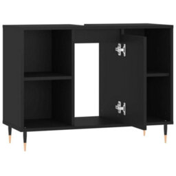 Berkfield Bathroom Cabinet Black 80X33X60 Cm Engineered Wood - thumbnail 5