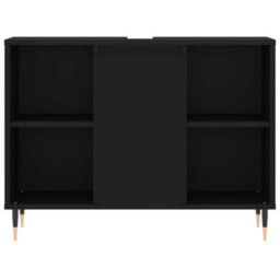 Berkfield Bathroom Cabinet Black 80X33X60 Cm Engineered Wood - thumbnail 6