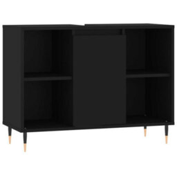 Berkfield Bathroom Cabinet Black 80X33X60 Cm Engineered Wood - thumbnail 2