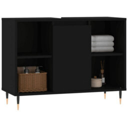 Berkfield Bathroom Cabinet Black 80X33X60 Cm Engineered Wood - thumbnail 3