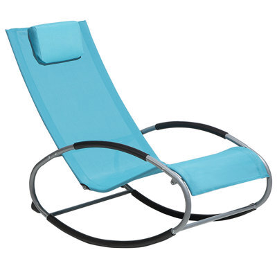Beliani Rocking Sun Lounger Campo Metal Turquoise - image 1
