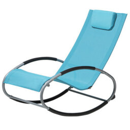 Beliani Rocking Sun Lounger Campo Metal Turquoise - thumbnail 6