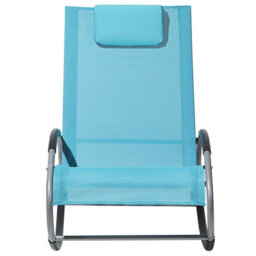 Beliani Rocking Sun Lounger Campo Metal Turquoise - thumbnail 5