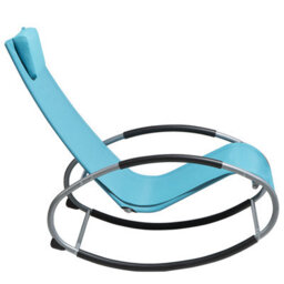 Beliani Rocking Sun Lounger Campo Metal Turquoise - thumbnail 7