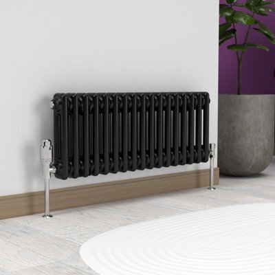 Planet Radiators Two Column 450 X 1415mm Cast Iron Style Radiator Black