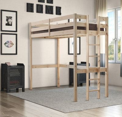Strictly Beds And Bunks Memphis Heavy Duty Pine High Sleeper Bunk Bed, 4Ft 6 Double - image 1