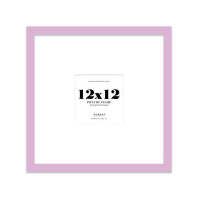 "12X12"" Lilac Picture Frame - 12X12"" Square Frame With 8X8"" Mount For 12X12""/8X8"" Pictures Moderrn Style Thin Edge, 1 Pack" - image 1