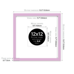 "12X12"" Lilac Picture Frame - 12X12"" Square Frame With 8X8"" Mount For 12X12""/8X8"" Pictures Moderrn Style Thin Edge, 1 Pack" - thumbnail 2