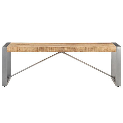 Berkfield Industrial Coffee Table 120X60X40 Cm Rough Mango Wood - image 1