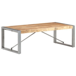 Berkfield Industrial Coffee Table 120X60X40 Cm Rough Mango Wood - thumbnail 7