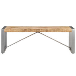 Berkfield Industrial Coffee Table 120X60X40 Cm Rough Mango Wood - thumbnail 1