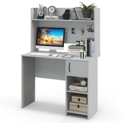 Modern Computer Desk Home Office Writing Study Desk With Display Shelf - image 1