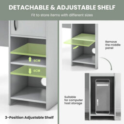 Modern Computer Desk Home Office Writing Study Desk With Display Shelf - thumbnail 4