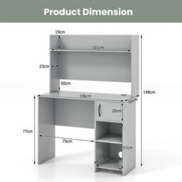 Modern Computer Desk Home Office Writing Study Desk With Display Shelf - thumbnail 2