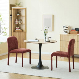 Nordlys Set Of 2 Metal And Terracotta Fabric Dining Chairs Modern Design Style Dining Room - thumbnail 4