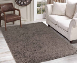 Modern Extra Large Small Soft 5Cm Shaggy Non Slip Bedroom Living Room Carpet Runner Area Rug - Taupe 80 X 150 Cm - thumbnail 4