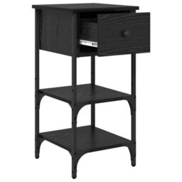 Walplus Bedside Cabinet With Drawer Black Oak 34 X 36 X 70 Cm - thumbnail 5
