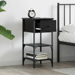 Walplus Bedside Cabinet With Drawer Black Oak 34 X 36 X 70 Cm - thumbnail 4