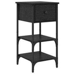 Walplus Bedside Cabinet With Drawer Black Oak 34 X 36 X 70 Cm - thumbnail 2