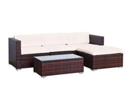 Evre Rattan Outdoor Garden Furniture California Sofa Set With Coffee Table With A Weatherproof Cover - Inc Weekend Delivery - thumbnail 1