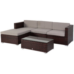 Evre Rattan Outdoor Garden Furniture California Sofa Set With Coffee Table With A Weatherproof Cover - Inc Weekend Delivery - thumbnail 2