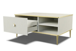 Arte Petra Coffee Table In Cashmere - Sleek Modern Design With Storage And Gold Metal Legs - W900mm X H430mm X D600mm - thumbnail 3