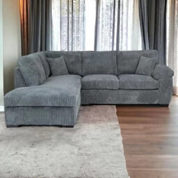 Sofa Scene Amalfi Corner Sofa Suite, Left And Right Hand Chaise, Grey Jumbo Cord - thumbnail 1
