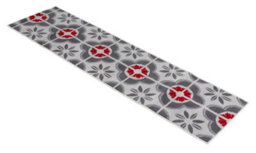 Bravich Hard Wearing Hessian Backed Stair Runner Kitchen Mat - Texas Red & Grey Floral - 60X810Cm (2'x27') - thumbnail 6