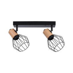 Paulmann 66767 Spotlight Lanke 2-Lamp Max. 2X20W Ceiling Luminaire Black/wood Spot Metal E14 - thumbnail 2
