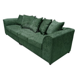 Furnishings For Less UK Monaco Chenille Fabric Long 4 Seater Sofa  Green - thumbnail 4