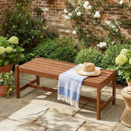 112Cm Patio Wood Bench Dining Bench - thumbnail 3