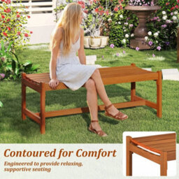 112Cm Patio Wood Bench Dining Bench - thumbnail 4
