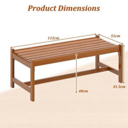 112Cm Patio Wood Bench Dining Bench - thumbnail 2