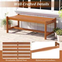 112Cm Patio Wood Bench Dining Bench - thumbnail 5