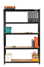 Rhino Racking 4 Bays - 180 X 120 X 45Cm - Black - 5 Tier Boltless Heavy Duty Garage Shelving Unit - 1000Kg Load Weight - thumbnail 4