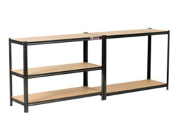 Rhino Racking 4 Bays - 180 X 120 X 45Cm - Black - 5 Tier Boltless Heavy Duty Garage Shelving Unit - 1000Kg Load Weight - thumbnail 7