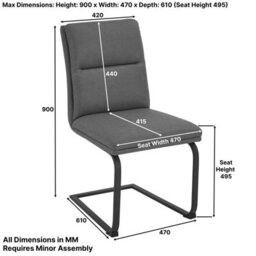 The Furniture Market Bronx Tan Brown Faux Leather Dining Chair Cantilever Leg Design Industrial Style Vegan Friendly Black Legs - thumbnail 7