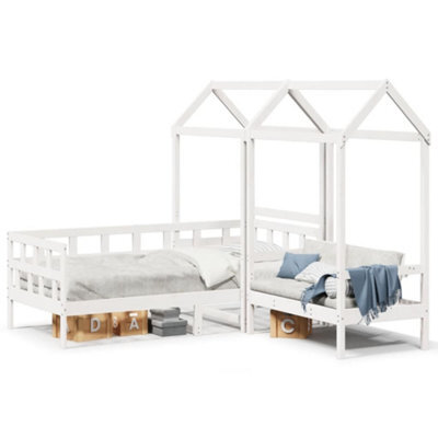 Berkfield Versatile Day Bed Set With Roof Without Mattress White 80X200 Cm