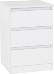 Seconique Malvern Pair Of Bedsides 3 Drawer White Finish Recessed Handles Metal Runners - thumbnail 2