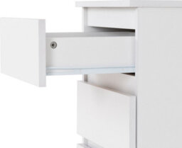 Seconique Malvern Pair Of Bedsides 3 Drawer White Finish Recessed Handles Metal Runners - thumbnail 9