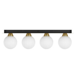 Cosylyte Bowen Bathroom 4 Light Classic Opal Glass Ceiling Flush Light - Brass - thumbnail 5
